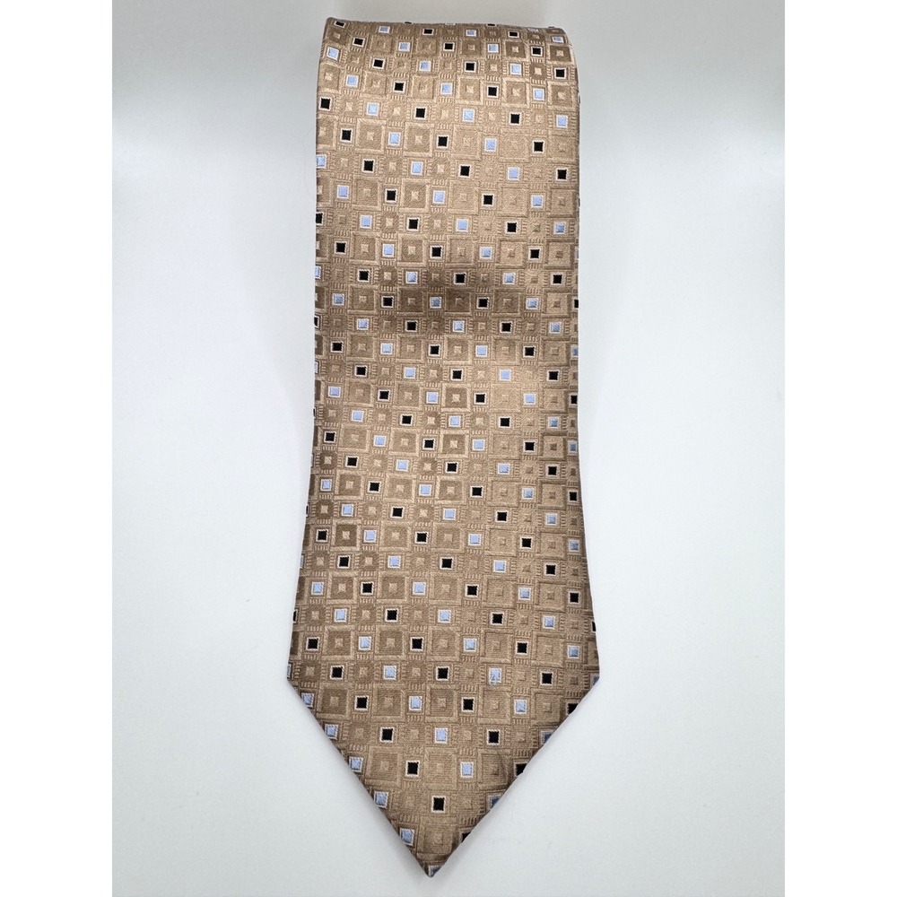 MICHAEL Michael Kors Necktie Tie Brown Black Blue Geometric Silk